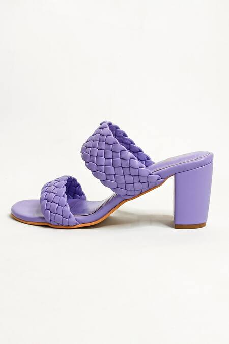 Buy_The Alter_Purple Two Strap Woven Block Heels _Online_at_Aza_Fashions