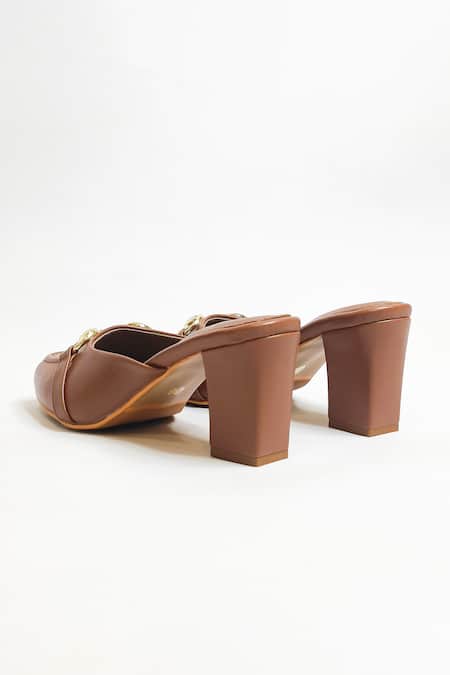 The Alter Brown Alexandra Moccasin Block Heels Online at Aza Fashions The Alter_Brown Alexandra Moccasin Block Heels_Online_at_Aza_Fashions