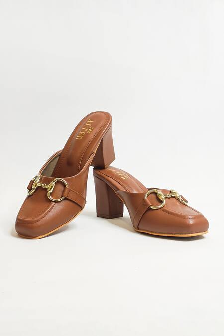 The Alter Brown Alexandra Moccasin Block Heels at Aza Fashions The Alter_Brown Alexandra Moccasin Block Heels_at_Aza_Fashions