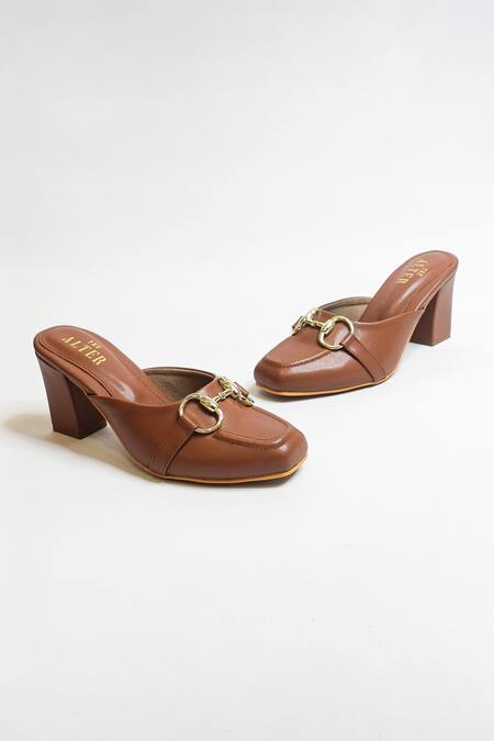 Buy The Alter Brown Alexandra Moccasin Block Heels Buy_The Alter_Brown Alexandra Moccasin Block Heels