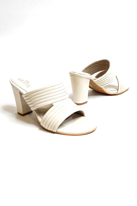 The Alter_Off White Round Toe Heels _at_Aza_Fashions