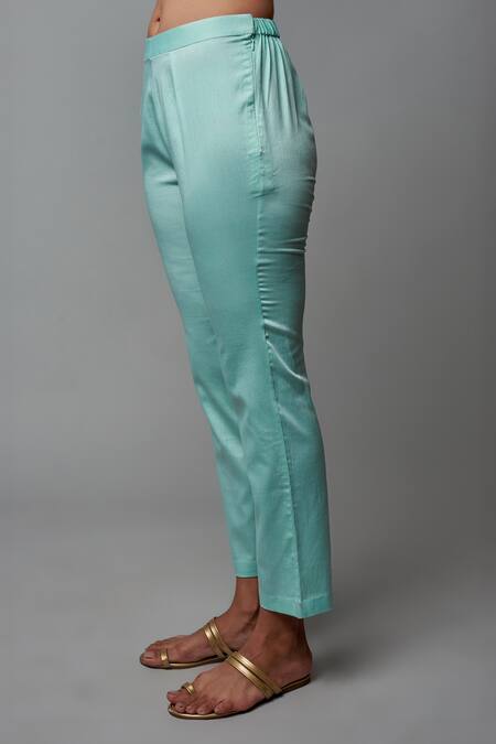 Buy Blue Lotus Design Blue Crepe Tassels V-neck Asymmetric Kaftan With Pant Online at Aza Fashions Buy_Blue Lotus Design_Blue Crepe Tassels V-neck Asymmetric Kaftan With Pant _Online_at_Aza_Fashions