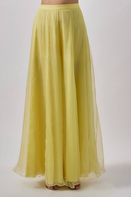 Buy Blue Lotus Design Yellow Silk, Organza Beads, Embroidery Floral Peplum Kurta With Flared Pant Online at Aza Fashions Buy_Blue Lotus Design_Yellow Silk, Organza Beads, Embroidery Floral Peplum Kurta With Flared Pant _Online_at_Aza_Fashions