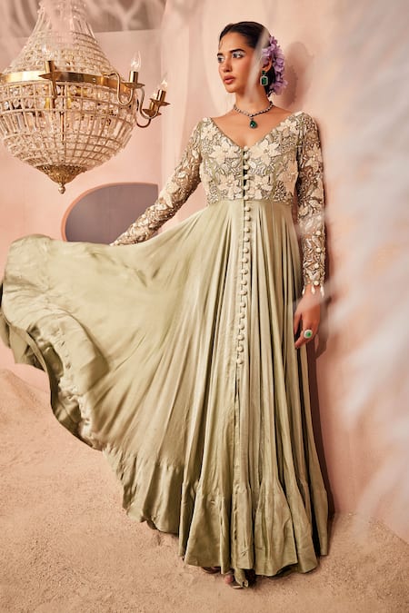 Sachkiran Bimbra Lily Bloom Embroidered Anarkali 