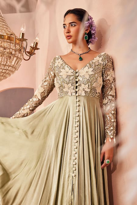 Sachkiran Bimbra Lily Bloom Embroidered Anarkali 