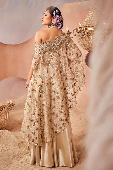 Sachkiran Bimbra Mughal Bloom Embroidered Kurta Sharara Set 