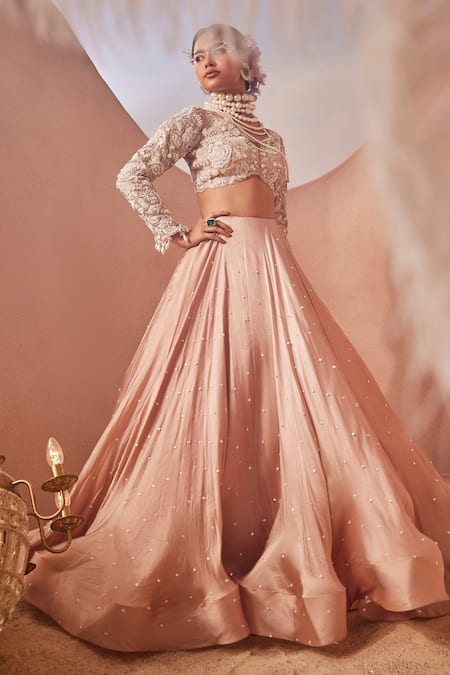 Sachkiran Bimbra Sequin Bloom Embroidered Lehenga Set 