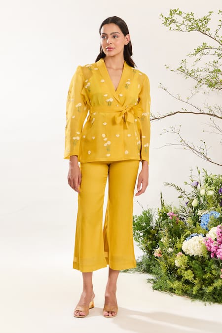 Meadow Hand Embroidered Jacket Pant Set 