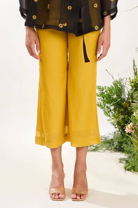 Buy Meadow Black Silk Organza, Silk, Cotton Embroidery Contrast Hand Jacket Pant Set Online at Aza Fashions Buy_Meadow_Black Silk Organza, Silk, Cotton Embroidery Contrast Hand Jacket Pant Set _Online_at_Aza_Fashions