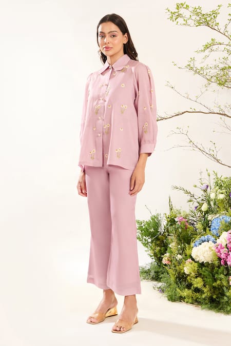 Meadow Ditsy Daisy Embroidered Shirt With Inner Top 