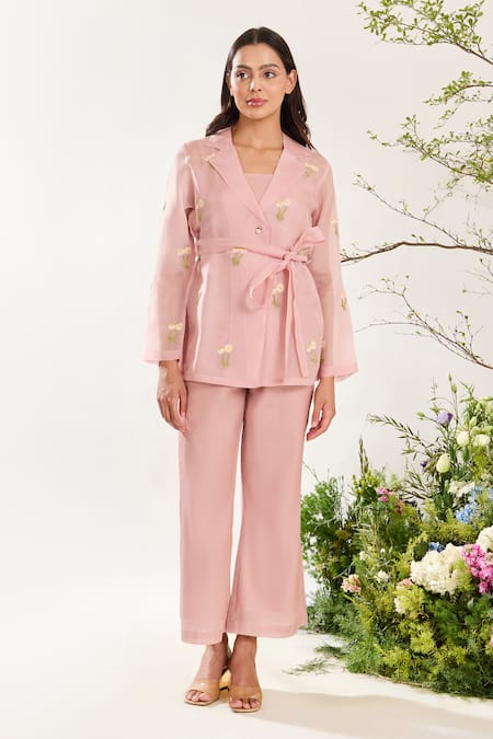 Meadow Wildbloom Embroidered Jacket Pant Set 