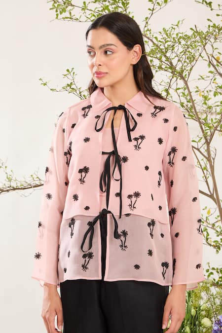 Meadow Florence Embroidered Jacket Pant Set 