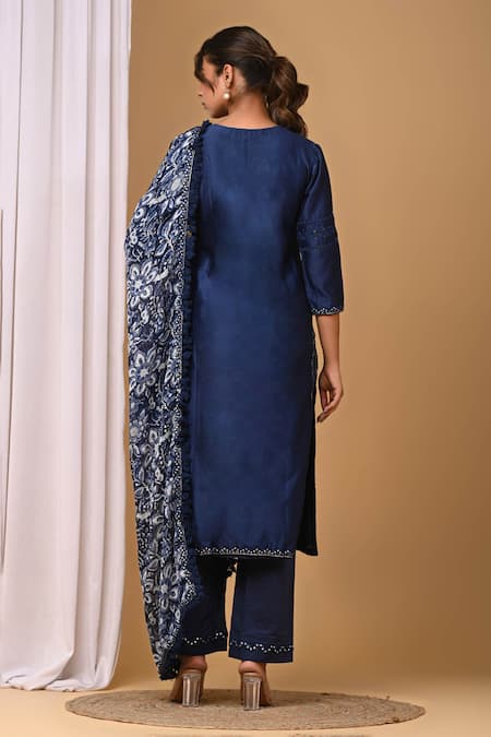 Gulabik Jaipur Chanderi Handloom Kurta & Pant Set 