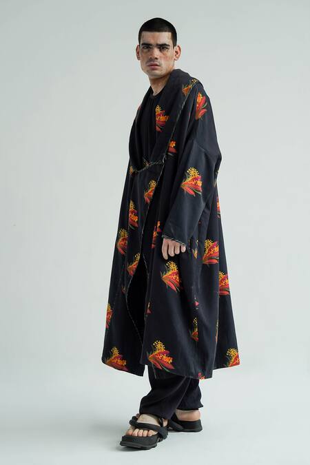 Buy Til Black Cotton Oysho Firefly Print Overlay Jacket Online at Aza Fashions Buy_Til_Black Cotton Oysho Firefly Print Overlay Jacket _Online_at_Aza_Fashions