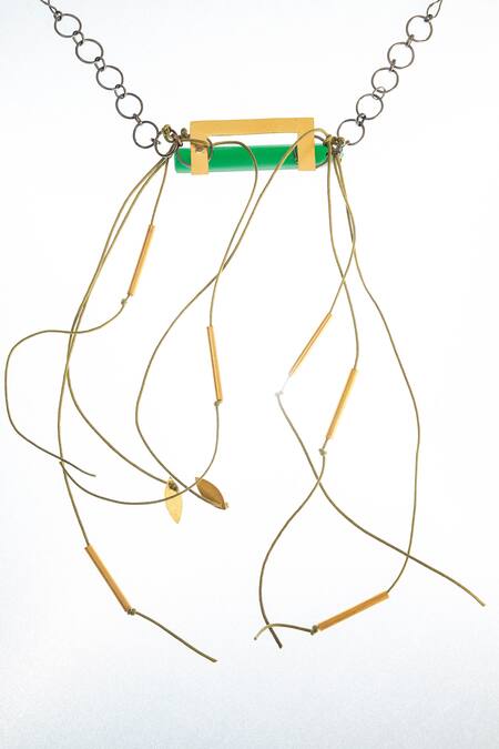 Zaza By Somya_Green Sleek Chic Minimalist Choker _Online_at_Aza_Fashions