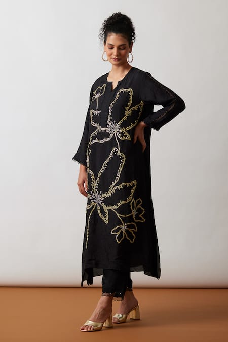 One Not Two Hand Embroidered A-Line Kurta & Pant Set 