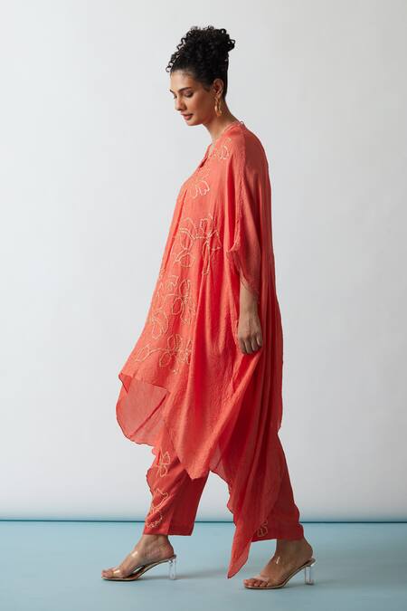 Buy One Not Two Orange Viscose, Silk, Modal, Satin Embroidery, Sequins, Beads Kaftan And Pant Set Online at Aza Fashions Buy_One Not Two_Orange Viscose, Silk, Modal, Satin Embroidery, Sequins, Beads Kaftan And Pant Set _Online_at_Aza_Fashions