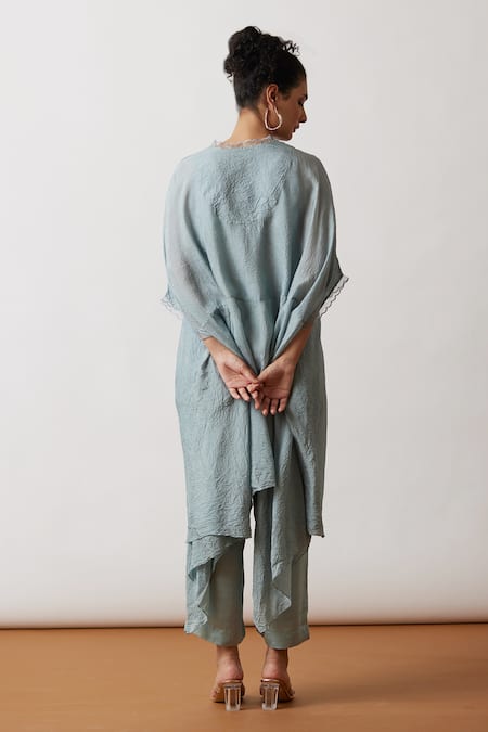 One Not Two Floral Hand Work Kaftan & Pant Set 