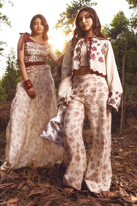 Buy Akashi Clothing Red Cotton Embroidery Boat Neck Scarlet Top With Long Skirt Online at Aza Fashions Buy_Akashi Clothing_Red Cotton Embroidery Boat Neck Scarlet Top With Long Skirt _Online_at_Aza_Fashions