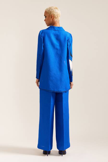 Mini Sondhi Raza Embroidered Cropped Blazer With Pant 