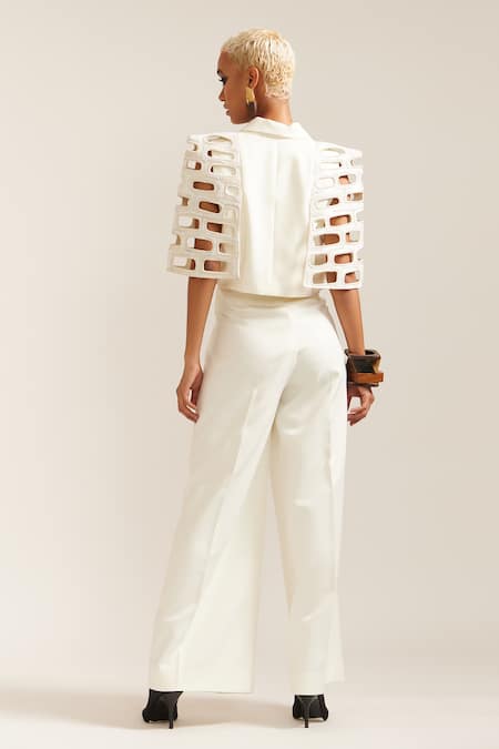 Mini Sondhi Bricks Cut-Out Jacket With Pant 