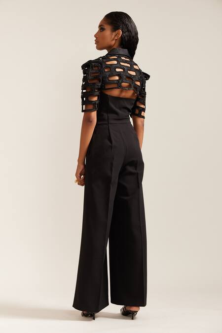 Mini Sondhi Brick Cutwork Jacket With Pant 