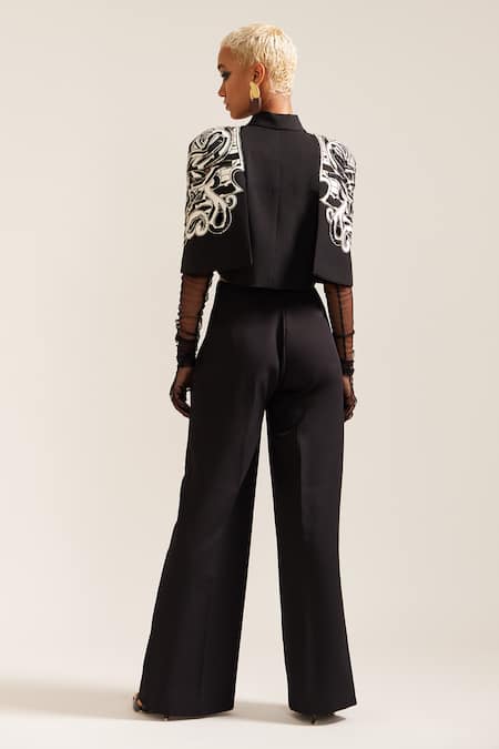 Mini Sondhi Psychedelic Embroidered Jacket With Pant 