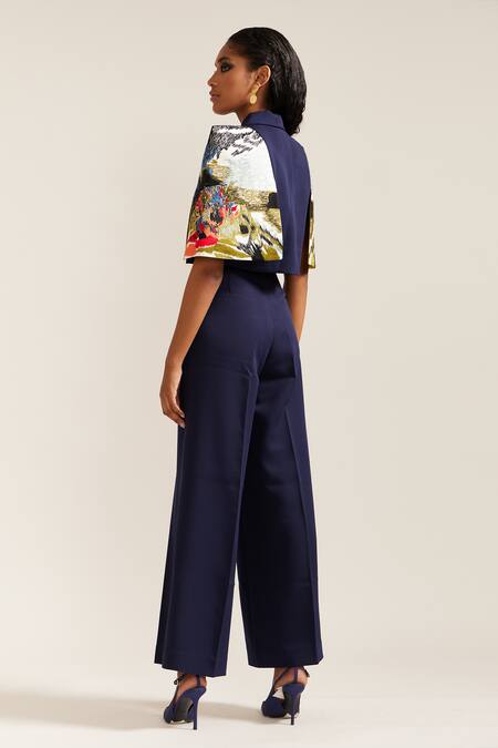 Mini Sondhi Landscape Applique Jacket With Pant 