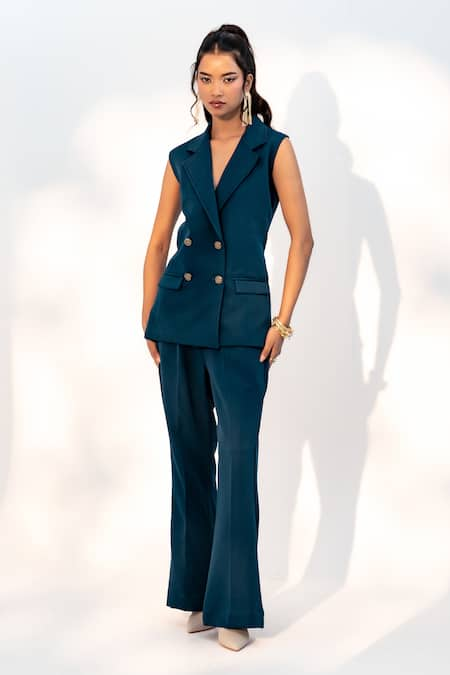 Enness Studio Charlotte Sleeveless Blazer & Pant Set 