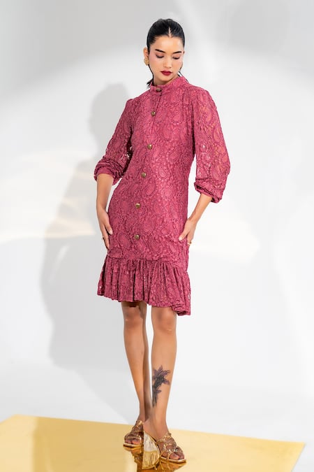 Enness Studio Bella Paisley Pattern Lace Dress 