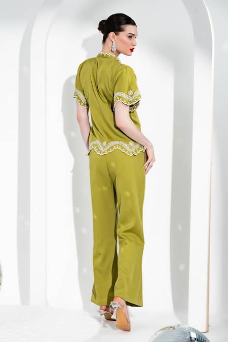 Enness Studio Embroidered Top & Pant Set 