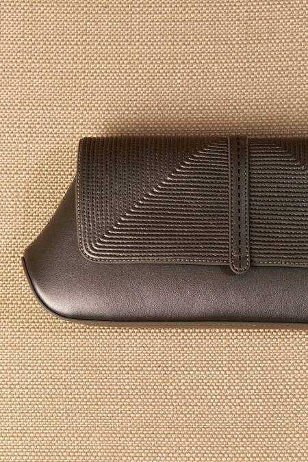 Shop_Ampm_Grey Chains Izrah Cord Work Clutch_Online_at_Aza_Fashions