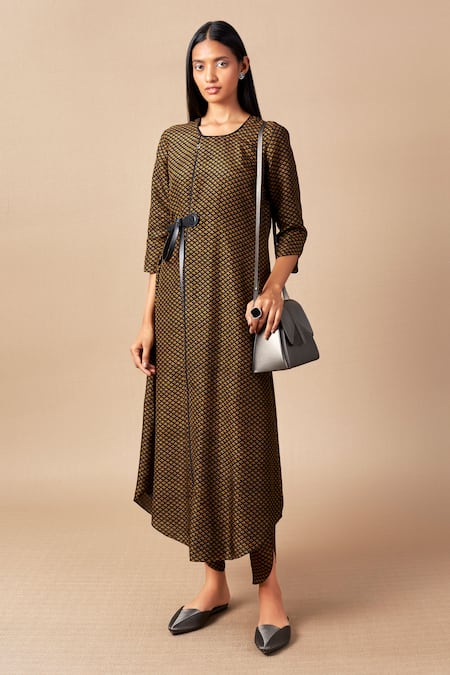 Ampm_Grey Chains Izrah Cord Work Clutch_at_Aza_Fashions