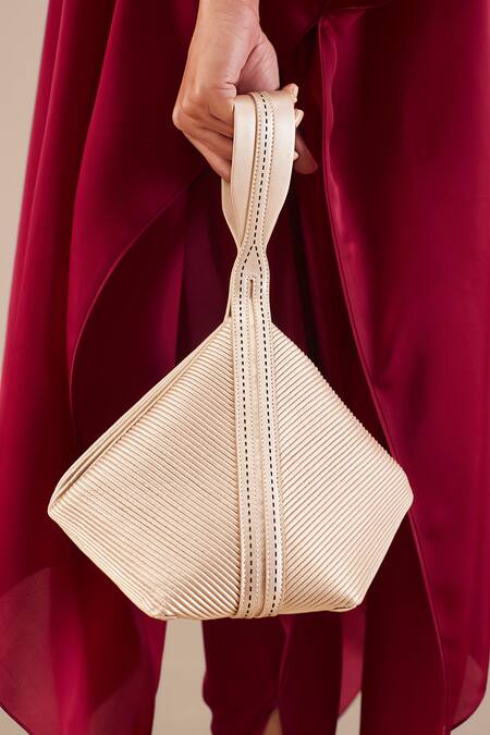 Ampm_White Ruh Cord Work Bucket Bag _Online_at_Aza_Fashions