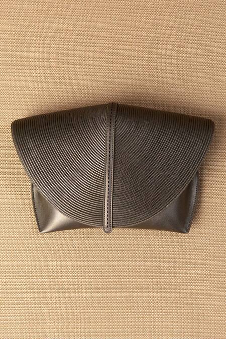 Ampm Grey Myah Cord Work Clutch Online at Aza Fashions Ampm_Grey Myah Cord Work Clutch_Online_at_Aza_Fashions