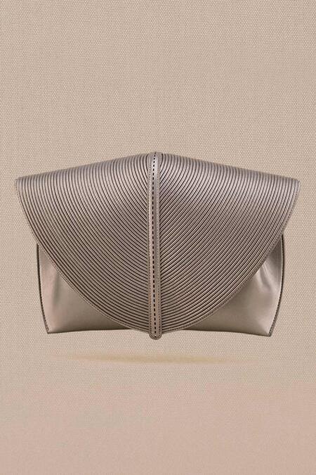 Ampm_Silver Myah Cord Embellished Clutch _Online_at_Aza_Fashions