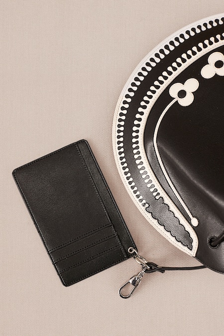 Ampm_Black Nyla Crossbody Inlay Design Bag _Online_at_Aza_Fashions