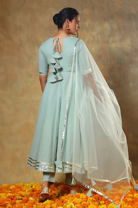 Pomcha Jaipur Embroidered Anarkali Pant Set 