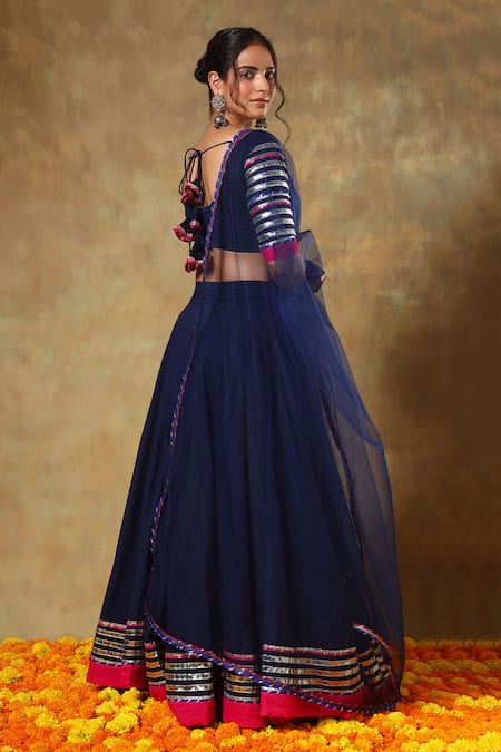 Pomcha Jaipur Cotton Lehenga Set 