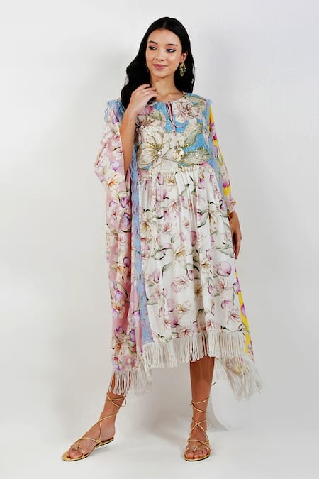 Devyani Mehrotra Shabby Floral Print Panelled Kaftan 