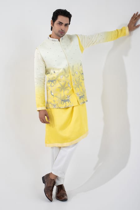 Smriti by Anju Agarwal Embroidered Ombre Nehru Jacket 