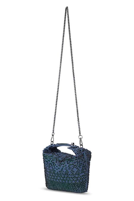 Etcetera Emerald Crystal Embellished Pouch 