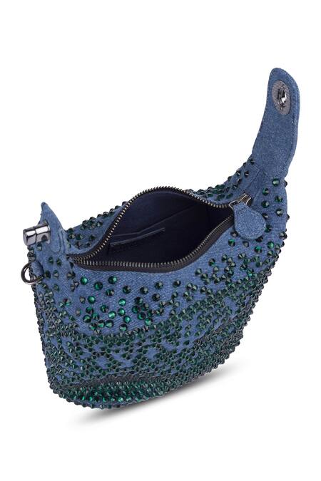 Shop_Etcetera_Blue Emerald Crystals Embellished Pouch _Online_at_Aza_Fashions