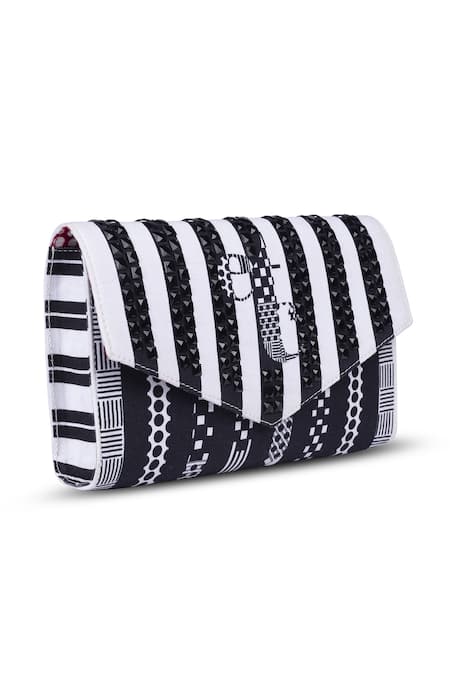 Etcetera Embellished & Printed Envelope Clutch 