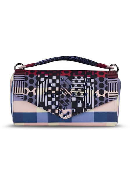 Etcetera Checkered Embellished Envelope Clutch 