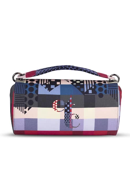 Etcetera_Multi Color Checkered Embellished Envelope Clutch _Online_at_Aza_Fashions