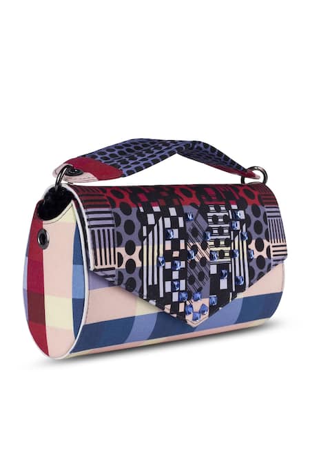 Buy_Etcetera_Multi Color Checkered Embellished Envelope Clutch _Online_at_Aza_Fashions