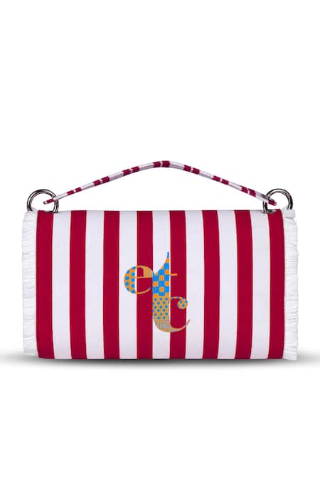 Buy_Etcetera_Red Geometric Striped Print Envelope Clutch _Online_at_Aza_Fashions