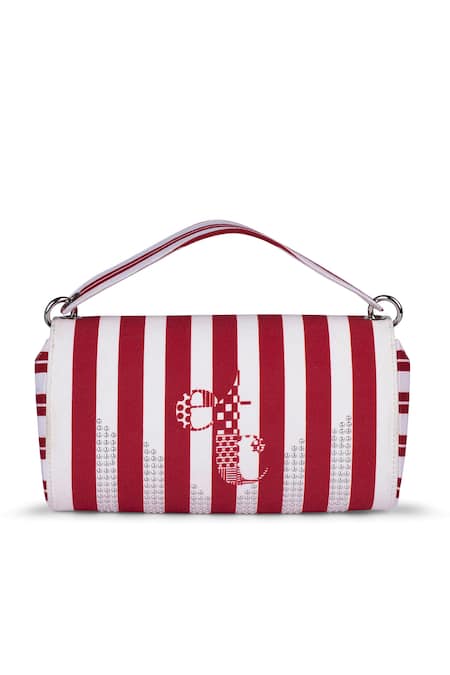 Etcetera Striped Pattern Envelope Clutch 