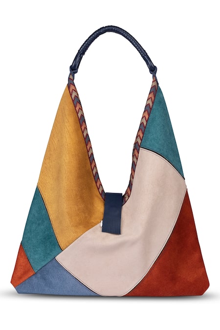Etcetera_Multi Color Jigsaw Pattern Foldable Shoulder Bag _Online_at_Aza_Fashions